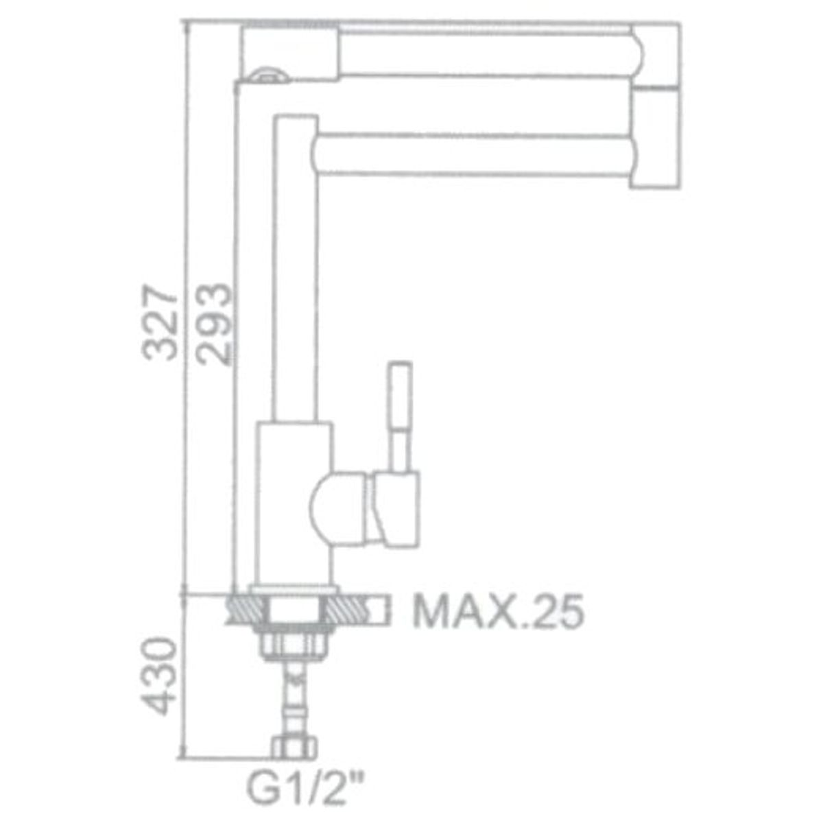 Смеситель для кухни (мойки) Ledeme l74005 однорычажный нерж.сталь