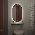 Зеркало для ванной Prime ЗЛП1099 Black 450х800 LED подсветка в МДФ раме