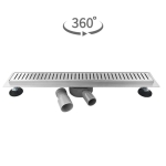 Желоб Санакс линейный, горизонтальный, УЛУЧШЕННЫЙ с зазором под ПЛИТКУ из нерж. стали 300х70 мм 00036