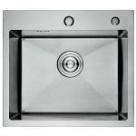 Мойка для кухни врезная GERHANS K35044 хром из нержавеющей стали, 50*44 см с сифоном