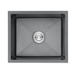 Мойка для кухни врезная GERHANS K35043B графит из нержавеющей стали, 50*43 см с сифоном