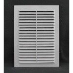 Космовент Решетка вентиляционная 206х300 в рамке с москитной сеткой пластиковая белая арт.ЛР206 (90)