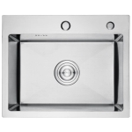 Мойка для кухни врезная GERHANS RK36045 хром из нержавеющей стали, 60*45 см с сифоном