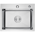 Мойка для кухни врезная GERHANS RK36050 хром из нержавеющей стали, 60*50 см с сифоном