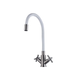 Смеситель для кухни Fmark FS8442-02 с гибким изливом белый