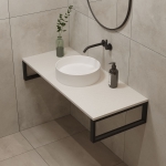 Столешница кварцевая HIEKKA 1200*450*20 белая (без кроштейна)