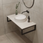 Столешница кварцевая HIEKKA 1000*450*20 белая (без кроштейна)