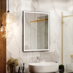 Зеркало Solid Black LED 600x800 с сенсором реверсивное крепление (800х600) ЗЛП622