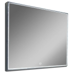 Зеркало Sting Black LED 1000х700 с сенсором алюминиевый профиль ЗЛП104