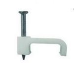 Клипса с гвоздем плоская, белая, черная 10*5 КЛГ-П-Б полиамид (упаковка 100 шт)