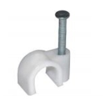 Клипса с гвоздем круглая, белая 7 КЛГ-К-Б полиамид (упаковка 100 шт)