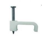 Клипса с гвоздем плоская, белая 6*4 КЛГ-П-Б полиамид (упаковка 100 шт)