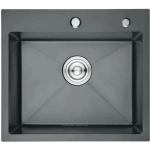 Мойка для кухни врезная Агата B5044-AR графит из нержавеющей стали, 50*44 см с сифоном, коландером, дозатором