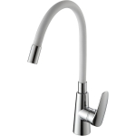 Смеситель для кухни Ammore A5505-3 с силиконовым изливом белый/хром