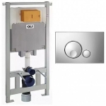 Инсталляция OLI 120 ECO mechanic с кнопкой Globe хром глянец, пластик 879236mGL00