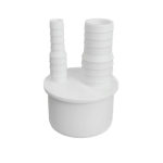 Переходник для подключения сливных шлангов бытовой техники к канализации 10х13х20х23х50, белый 4P_1013202350_02