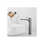 Смеситель для раковины Shevanik S8511T высокий, оружейная сталь