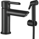 Смеситель для раковины Shevanik S6071H гигиеническим душем, черный/хром