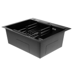 Мойка для кухни врезная Dikalan KN605008 графит из нержавеющей стали, 60*50 см с сифоном, каландером, дозатором