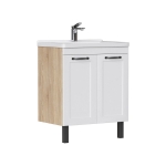 Тумба напольная EQUIL Lago 60.2D tnLAGO60.2D-04 пленка ПВХ матовая с раковиной Миранда 60