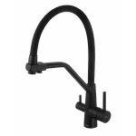 Смеситель для кухонной мойки Fmark FS0662-H01 под фильтр питьевой воды, черный, с гибким изливом