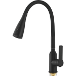 Смеситель для кухни Shevanik S843H-3 гибким изливом, с лейкой, черный