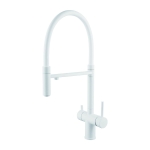 Смеситель для кухни Shevanik S178C с подключением фильтра питьевой воды, белый