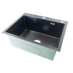 Мойка для кухни врезная Fmark FSC5545Q графит из нержавеющей стали, 55*45 см с сифоном