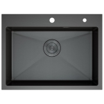 Мойка для кухни врезная D&K DKS605006 графит из нержавеющей стали, 60*50 см с сифоном, коландером, дозатором