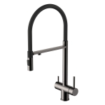 Смеситель для кухни GROSS AQUA 3188611SSGMB Neosteel графит, с подключением к фильтру питьевой воды