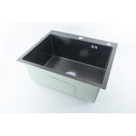 Мойка для кухни врезная Fmark FSC6050Q графит из нержавеющей стали, 60*50 см с сифоном
