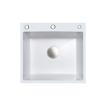 Мойка для кухни врезная Knois KN505003 белая из нержавеющей стали, 50*50 см с сифоном, коландером