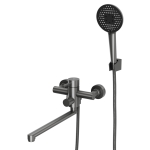 Смеситель для ванны RUSH Melos SUS1101-51Grey Графит, с длинным изливом, из нержавеющей стали
