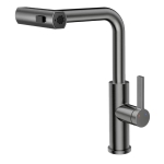 Смеситель для кухни RUSH Tinos TI3732-18Grey графит, с выдвижной лейкой, поворотным аэратором, 4 режима