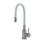 Смеситель для кухни Wasser Zimmer ZM-7728-2Q-761 графит с гибким черным изливом, SUS304, Смесители Wasser Zimmer, , Wasser Zimmer