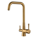 Смеситель для кухни Shevanik S528G с подключением фильтра питьевой воды, золотой сатин, Смесители с подключением к фильтру питьевой воды, , Shevanik