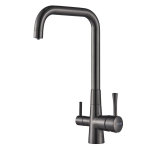 Смеситель для кухни Shevanik S528T с подключением фильтра питьевой воды, оружейная сталь, Смесители с подключением к фильтру питьевой воды, , Shevanik