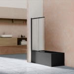 Шторка на ванну Vincea VSB-1E100CLB 1000*1450, черный, стекло прозрачное