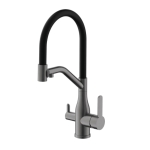 Смеситель для кухни BELZ B78815-3 с подключением к фильтру питьевой воды, оружейная сталь (10)