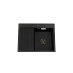 Мойка для кухни врезная Diadonna DS6350BL-R черная из нержавеющей стали, 63*50 см правая с сифоном