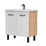 Тумба для ванны напольная EQUIL Lago 80.2Y tnLAGO80.2D-04 пленка ПВХ матовая с раковиной Миранда 80