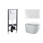 Комплект Инсталляция Knois KN9722000 1080х510х80 мм+Кнопка механическая Knois KN9900024 белая +Унитаз подвесной (Торнадо) Knois KN9722003 безободковый