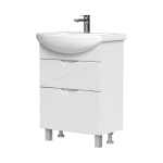 Тумба для ванны напольная VOLNA Pronto 60.2Y tnPRONTO60.2Y-01, белый, 2 ящика с раковиной Балтика 60