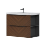 Тумба подвесная EQUIL FOREST 80.2Y, tpFOREST80.2Y-31, орех, с раковиной 9080TL