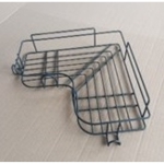 Полка настенная Proffero П24430, 1 ярус, угловая, с крючками, черный муар