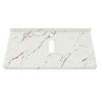 Столешница под раковину керамогранитная 100х50 см Watersense Eva W00284 белый мрамор