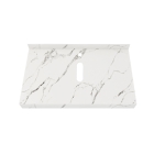 Столешница под раковину керамогранитная 80х50 см Watersense Eva W00282 белый мрамор