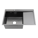 Мойка для кухни врезная Fmark FSC7550Q-L графит из нержавеющей стали, 75*50 см левая с сифоном