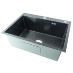 Мойка для кухни врезная Fmark FSC7550Q сатин из нержавеющей стали, 75*50 см с сифоном