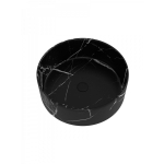 Раковина накладная Watersense Milana D35 W00762 360х360х125 мм мрамор черный матовый